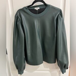 LAmade Deep Green faux leather top